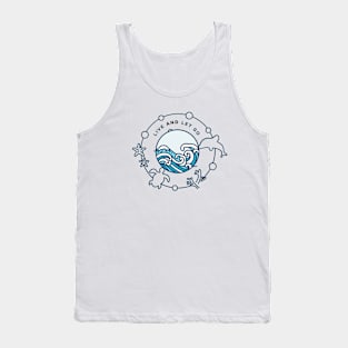 'Live and Let Go' Peace Minimalist Design Tank Top